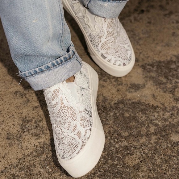 SeaVees Baja Platform Lace Slip on Sneakers Cream 8.5 - Picture 6 of 9